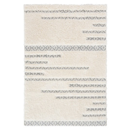 Tapis scandinave shaggy géométrique crème Square