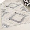 Tapis géométrique shaggy effet 3D scandinave crème Augusto