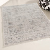 Tapis crème vintage à mèches courtes rayé Leonie