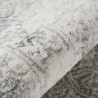 Tapis crème vintage à mèches courtes rayé Leonie