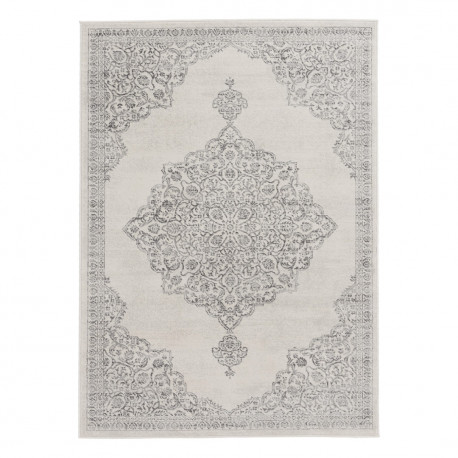 Tapis d'orient gris à mèches courtes intérieur Alama