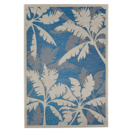 Tapis plat pour terrasse et intérieur floral Ferrare