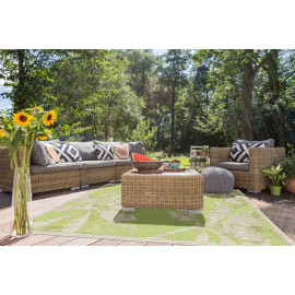 Tapis plat pour terrasse et intérieur floral Ferrare