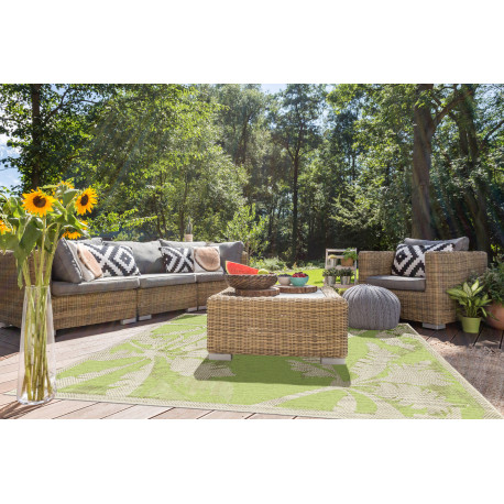 Tapis plat pour terrasse floral Ferrare