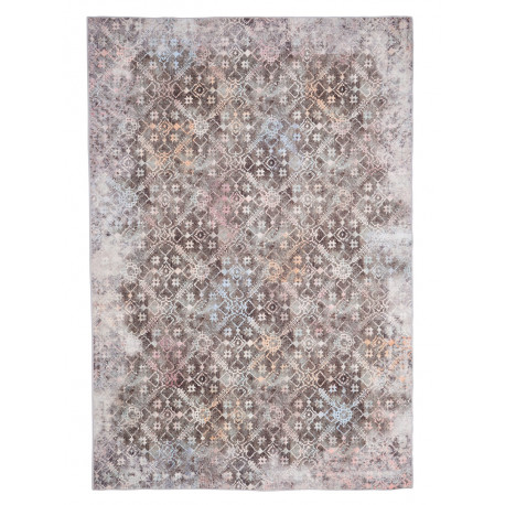 Tapis vintage en coton rayé multicolore Forli