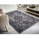 Tapis coton pour salon vintage gris rayé Udine