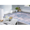 Tapis de salon bleu floral contemporain Pesaro