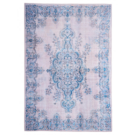 Tapis de salon bleu floral contemporain Pesaro