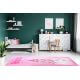 Tapis chambre enfant princesse rose plat Noma