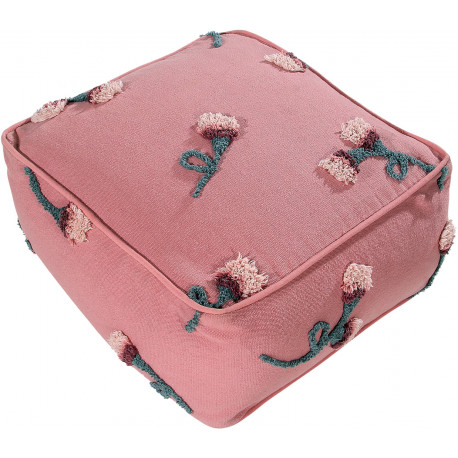 Pouf Lorena Canals rose en coton English Garden