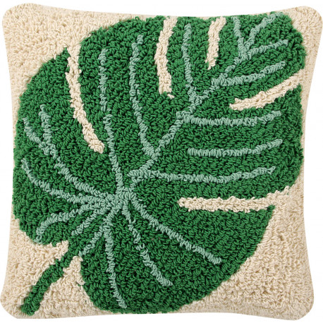 Coussin lavable en machine beige Monstera Lorena Canals