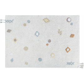 Tapis blanc lavable en machine pour chambre enfant Kim Lorena Canals