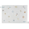 Tapis blanc lavable en machine pour chambre enfant Kim Lorena Canals