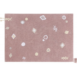 Tapis enfant lavable en machine rose Noah Lorena Canals