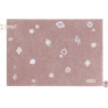 Tapis enfant lavable en machine rose Noah Lorena Canals