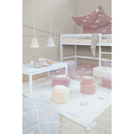 Tapis enfant lavable en machine rose Noah Lorena Canals