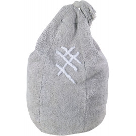 Pouf poire pour enfant en coton lavable en machine gris Siesta Lorena Canals