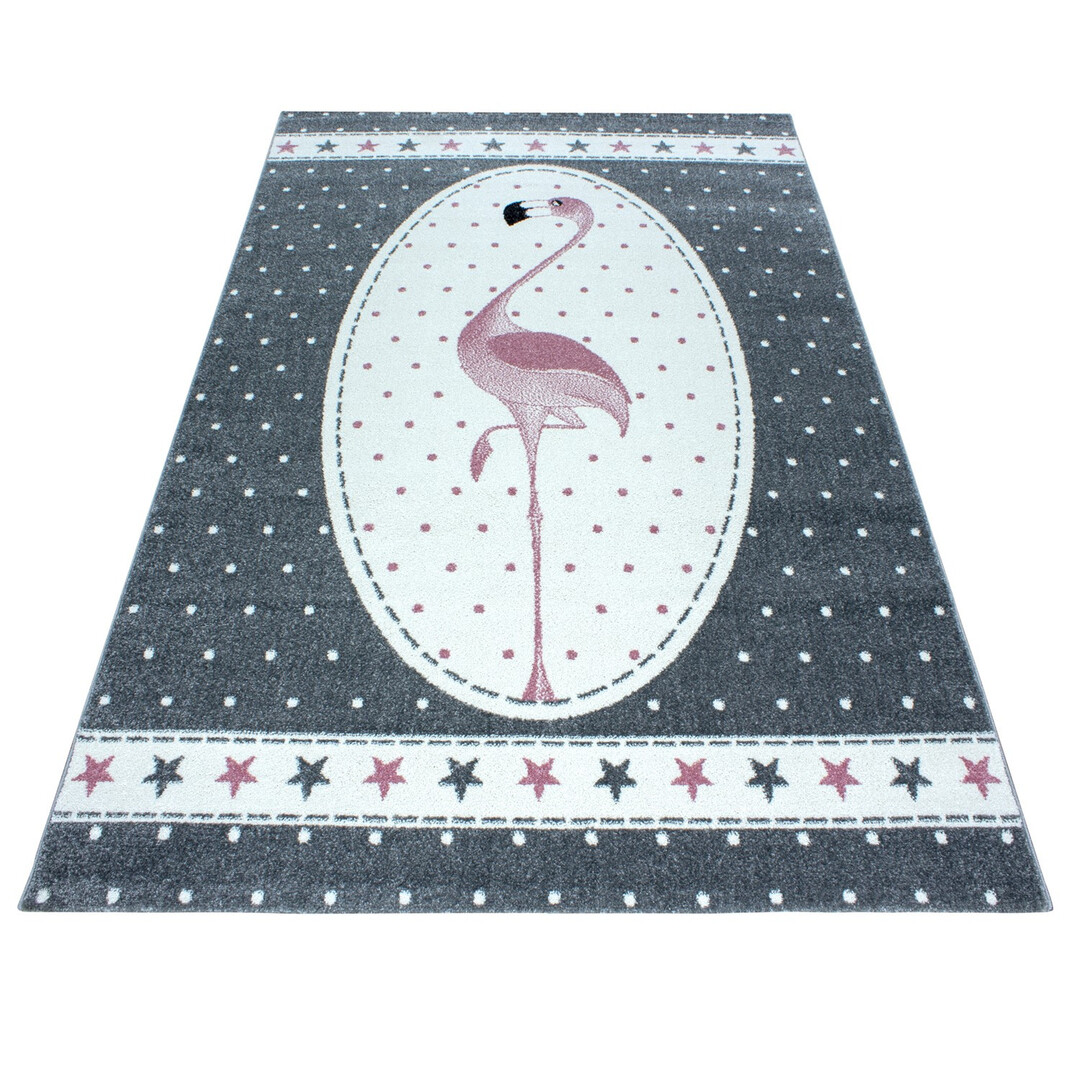 Tapis Enfant gris avec une fusée - Tapis Chic