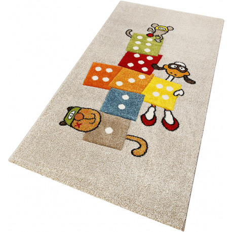 Tapis enfant à courtes mèches taupe Bandidoleros Sigikid