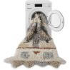 Tapis beige ethnique shaggy en laine lavable en machine Kachina Lorena Canals