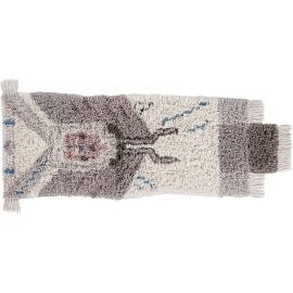 Tapis ethnique en laine lavable en machine avec franges beige Zuni Lorena Canals