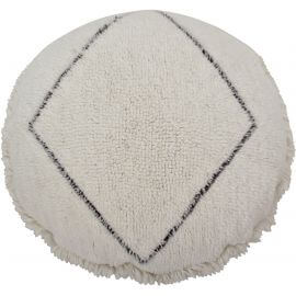 Pouf en laine beige ethnique Bereber Lorena Canals