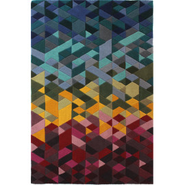 Tapis géométrique en laine scandinave multicolore Kingston