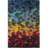 Tapis géométrique en laine scandinave multicolore Kingston