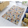 Tapis graphique effet 3D scandinave multicolore Moretz