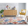 Tapis effet 3D pour salon graphique multicolore Yara