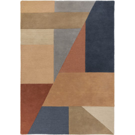 Tapis moderne en laine graphique multicolore Alwyn