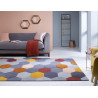 Tapis géométrique effet 3D scandinave à courtes mèches Munro