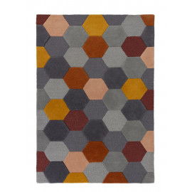 Tapis géométrique effet 3D scandinave à courtes mèches Munro