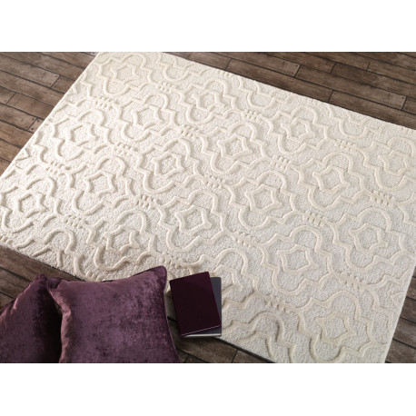 Tapis baroque avec effet 3D pour salon gris Amira