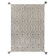 Tapis rectangle avec franges gris design graphique Pietro