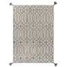 Tapis rectangle avec franges gris design graphique Pietro