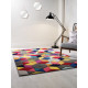 Tapis scandinave multicolore graphique pour salon Dynamic