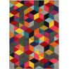 Tapis scandinave multicolore graphique pour salon Dynamic