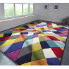 Tapis multicolore moderne rectangle à courtes mèches Rhumba