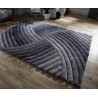 Tapis shaggy effet 3D courbe rectangle Furrow