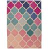 Tapis baroque rose rectangle à courtes mèches Rosella