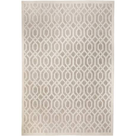 Tapis beige scandinave géométrique pour salon Mondo