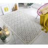 Tapis beige scandinave géométrique pour salon Mondo