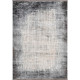 Tapis rayé argenté avec franges vintage rectangle Elysee