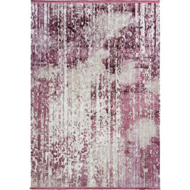 Tapis avec franges violet vintage pour salon rayé Elysee