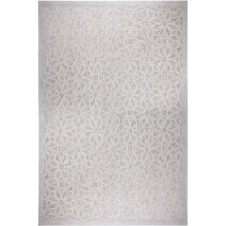 Tapis moderne argenté à courtes mèches Argento