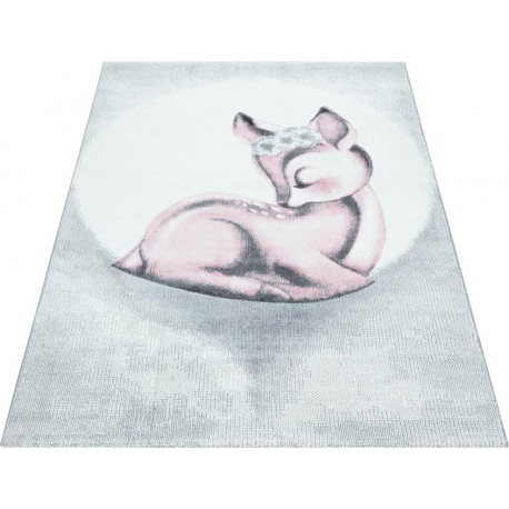 Tapis pour chambre d'enfant rose rectangle Bamba