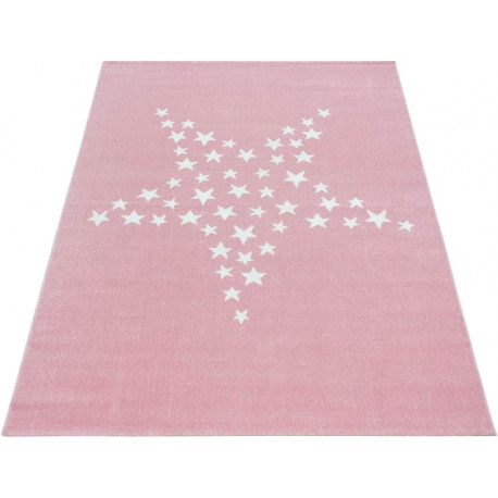Tapis doux rose pour enfant rectangle Stars
