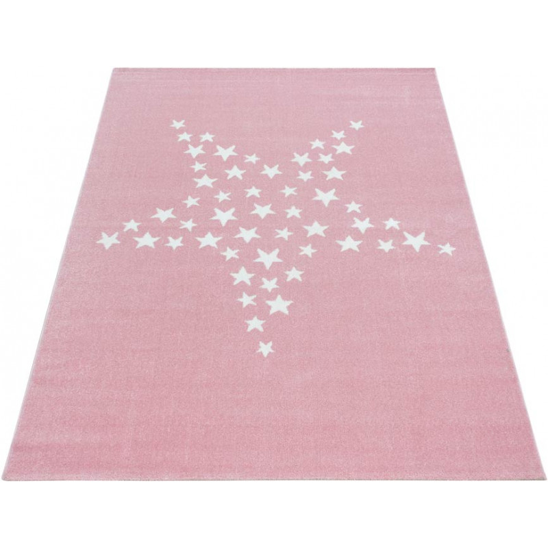  Tapis doux rose  pour enfant rectangle Stars