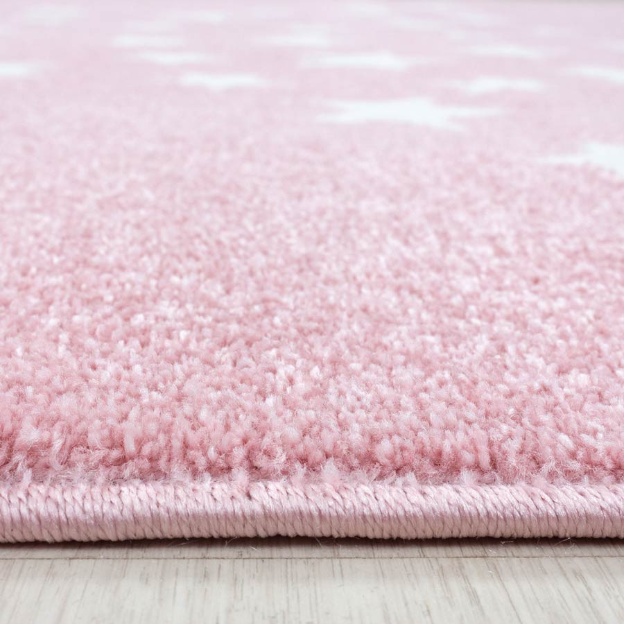  Tapis doux rose  pour enfant rectangle Stars